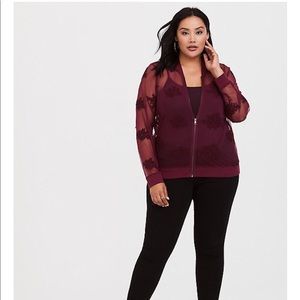 NWT Torrid EMBROIDERED BOMBER JACKET Plus Size 3x